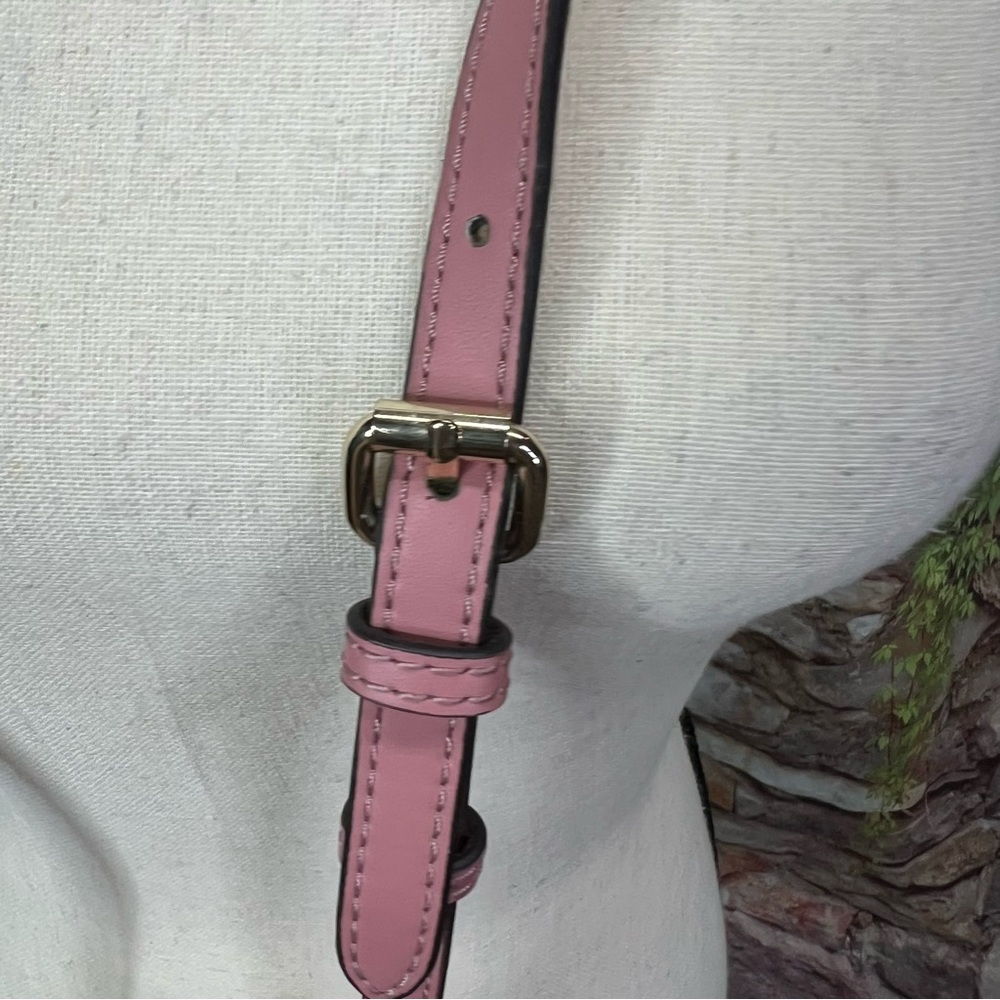 REBECCA MINKOFF Y2K Style Dusty Pink Perforated Peace Sign Crossbody Bag - Picture 8 of 11